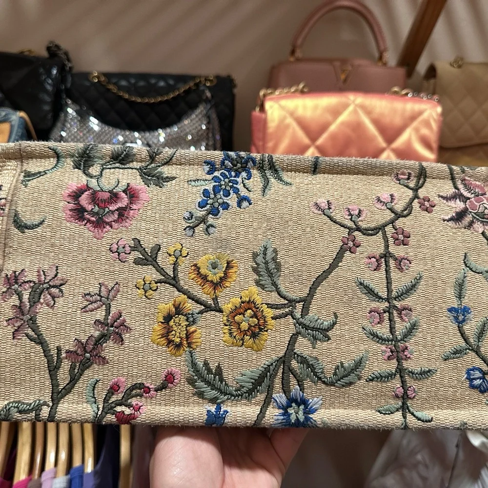 Dior Beige Floral Tote Bag medium - Picture 3 of 4